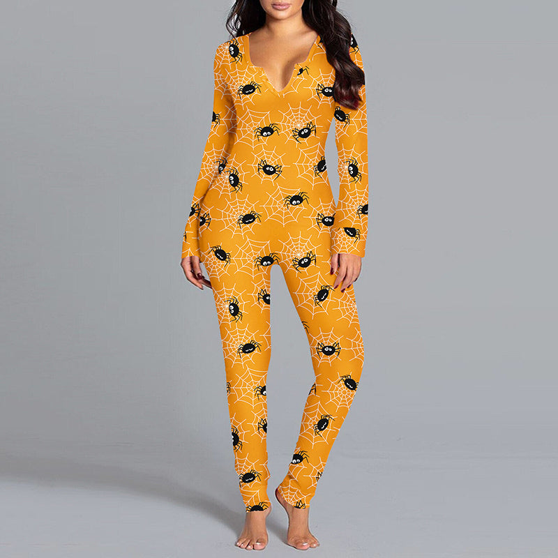 Pigiama Tuta Halloween Donna: Maniche Lunghe, Design Festivo e Comfort Casalingo