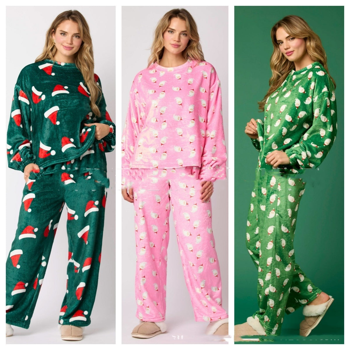 Completo Pigiama da Donna: Eleganza Festiva con Motivo Cappello Natalizio
