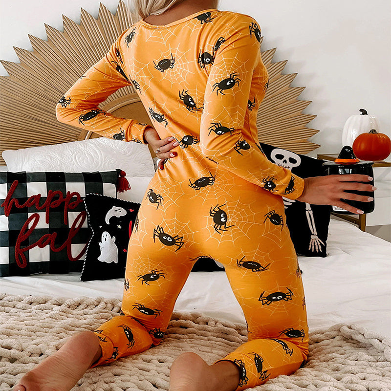 Pigiama Tuta Halloween Donna: Maniche Lunghe, Design Festivo e Comfort Casalingo