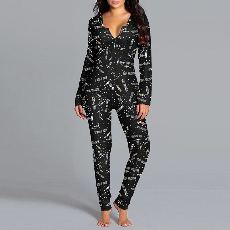 Pigiama Tuta Halloween Donna: Maniche Lunghe, Design Festivo e Comfort Casalingo